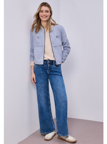 Street One Blouson im Melange-Look mit Zipper in Country Blue Mel.