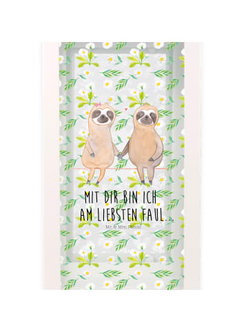 Mr. & Mrs. Panda Laterne Faultier Pärchen mit Spruch in Transparent