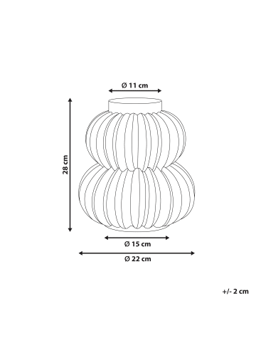Beliani Blumenvase WATERMOSS in Rot - (W) 22 x (H) 28 x (L) 22 cm