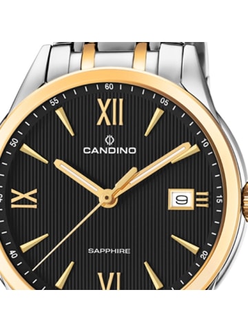 Candino Analog-Armbanduhr Candino Elegance silber, gold groß (ca. 41mm)
