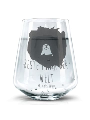 Mr. & Mrs. Panda Trinkglas Bär Königin mit Spruch in Transparent