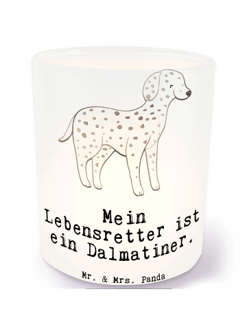 Mr. & Mrs. Panda laterne glas Dalmatiner Lebensretter mit Spruch in Transparent