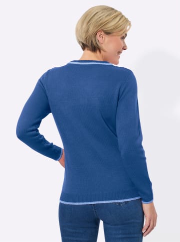 WITT WEIDEN Langarm-Pullover in mittelblau-eisblau-gemustert