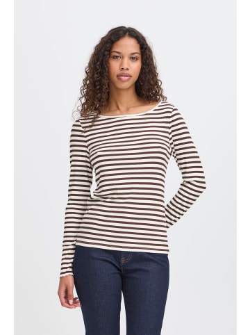 ICHI Langarm IHCELLA Tight fit in COFFEE BEAN/CLOUD DANCER