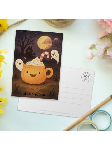 Mr. & Mrs. Panda bildkarte Kaffee Gespenst Design ohne Spruch in Weiß