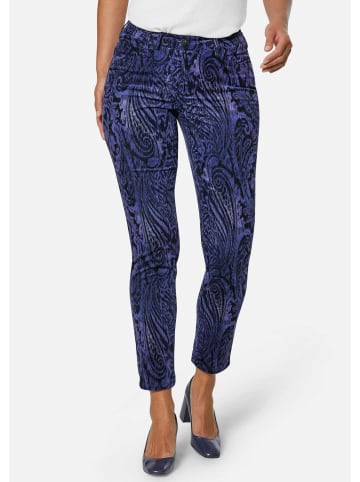 MADELEINE Schlanke Hose mit Paisley-Print, Stretch in pflaume / multicolor