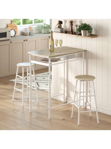 HOMCOM Bartisch Set-80B x 50T x 90H cm-Weiß