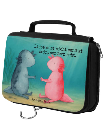Mr. & Mrs. Panda Kulturtäschchen Axolotl Liebe Design mit Spruch in Weiß