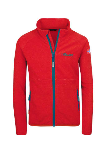 Trollkids Fleecejacke "Noresund" in Rot/Petrol