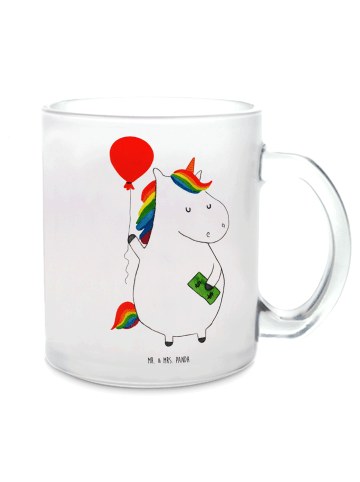 Mr. & Mrs. Panda Trinkglas Einhorn Luftballon ohne Spruch in Transparent