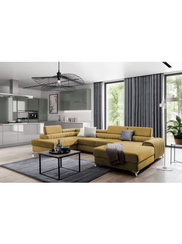 MF Design Lazy Recamiere Links in Braun -  (L) 202 x (B) 354 x (H) 92 cm