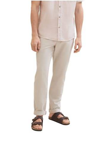 Tom Tailor Stoffhose / Chino REGULAR COTTON LINEN regular/straight in Beige