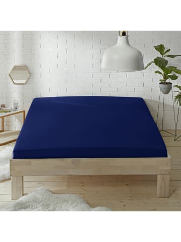 Erwin Müller Renforcé Spannbettlaken Würzburg in dunkelblau