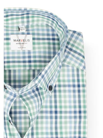 MARVELIS Modern Fit Businesshemd in Grün 45