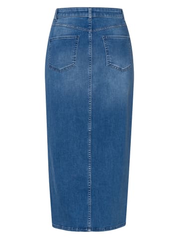 Zero  Jeansrock Midi mit Schlitz in Middle Blue Denim