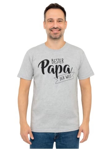 United Labels Bester Papa der Welt T-Shirt Vater Vatertag Kurzarm Shirt Oberteil Top in grau