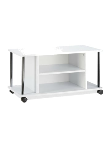 relaxdays Fernsehtisch in Weiß - (B)80 x (H)41,5 x (T)40 cm