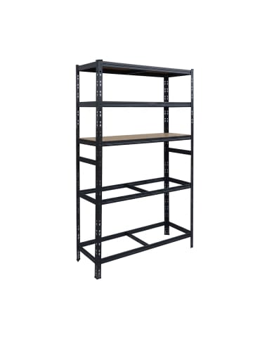 relaxdays Reifenregal in Schwarz - (B)110 x (H)210 x (T)40 cm
