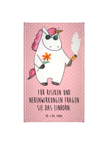 Mr. & Mrs. Panda Handtuch Einhorn Woodstock mit Spruch in Rot Pastell