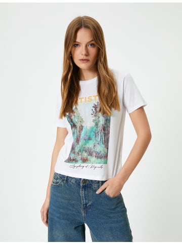 KOTON T-shirt in Weiß