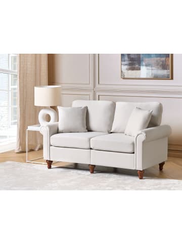 Beliani 2-Sitzer Sofa GINNERUP in Beige/Braun - (W) 154 x (H) 84 x (L) 76 cm