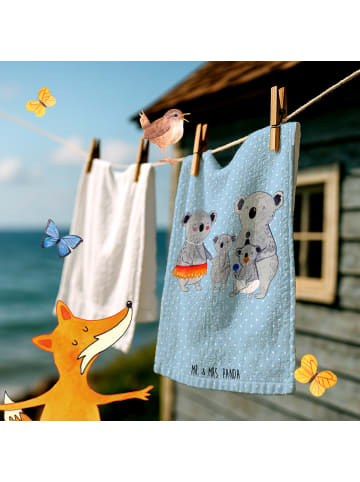Mr. & Mrs. Panda Handtuch Koala Familie ohne Spruch in Blau Pastell