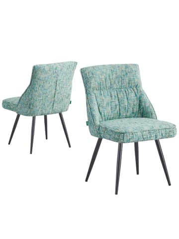 DUBI Möbel 2er-Set: Drehstuhl ALESSIA in Türkis - (B)49 x (H)83 x  (T)62 cm