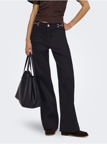 ONLY Jeans mit weitem Bein in Black Denim