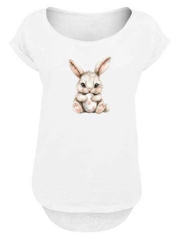 F4NT4STIC Long Cut T-Shirt Niedlicher Osterhase mit Ei in weiß