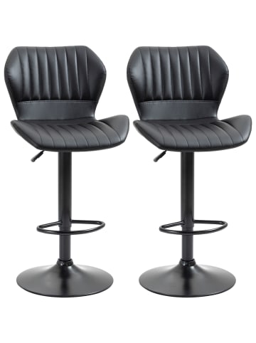 HOMCOM Barhocker-48,5L x 55,5B x 90-110H cm-Schwarz