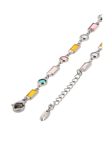 IZIA Women Chain Necklace in Silver Multicolor