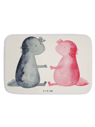 Mr. & Mrs. Panda Badematte Axolotl Liebe ohne Spruch in Weiß
