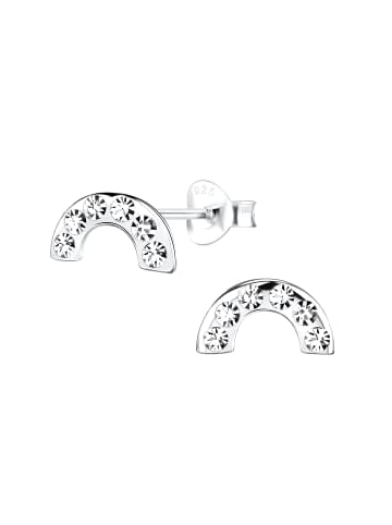 Alexander York Ohrringe - Ohrstecker REGENBOGEN KRISTALL weiß in 925 Silber - 2-tlg.