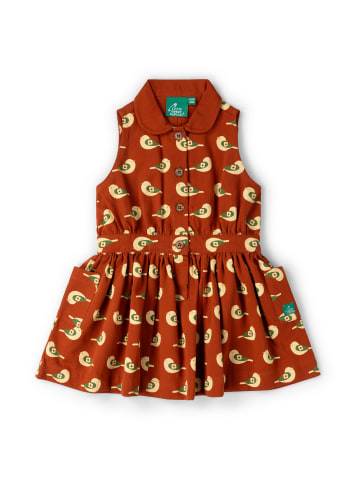 Little Green Radicals Schürzenkleid mit Knopfleiste in Rot