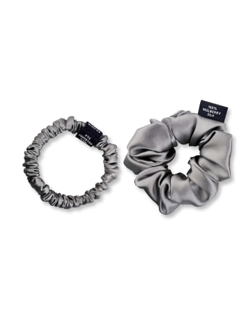 Ailoria TRAVEL SET Tasche, Schlafmaske, Scrunchie S & Scrunchie M in grau