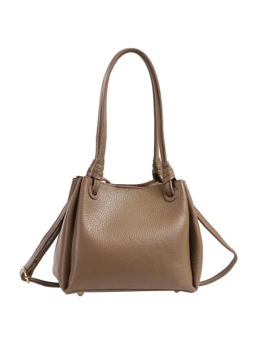 Toscanto Toscanto Schultertasche Leder dunkelbeige, taupe ca. 22cm