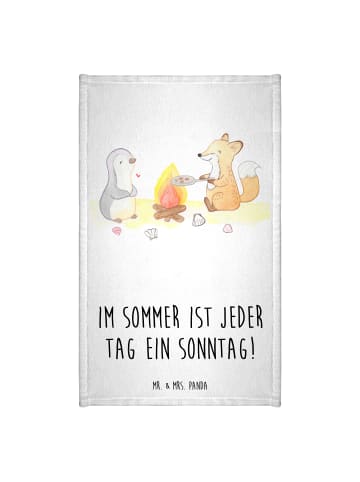 Mr. & Mrs. Panda Gästehandtücher Sommer Sonntag mit Spruch in Weiß