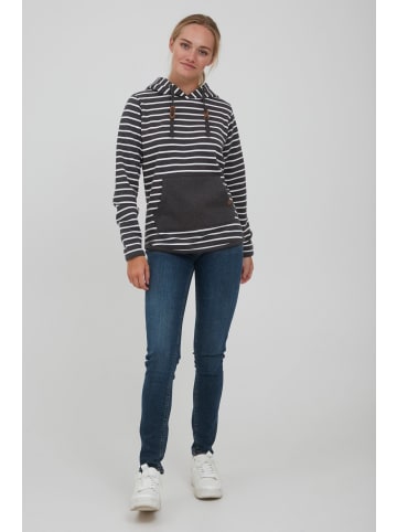 Oxmo Hoodie OXCarina 21900127-ME Kapuzenpullover mit Streifen in Grau