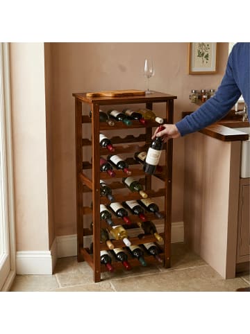 relaxdays Weinregal in Dunkelbraun - (B)47 x (H)94 x (T)26 cm