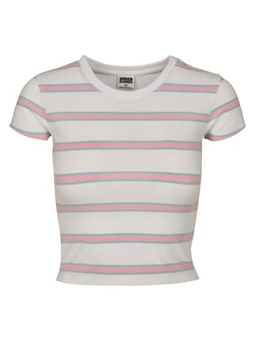 Urban Classics Cropped T-Shirts in white/girlypink