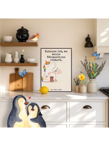 Mr. & Mrs. Panda Plakat Einhorn Näherin Design mit Spruch in Weiß