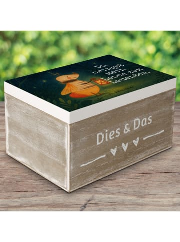 Mr. & Mrs. Panda Holzkiste Glühwürmchen Design mit Spruch in Weiß