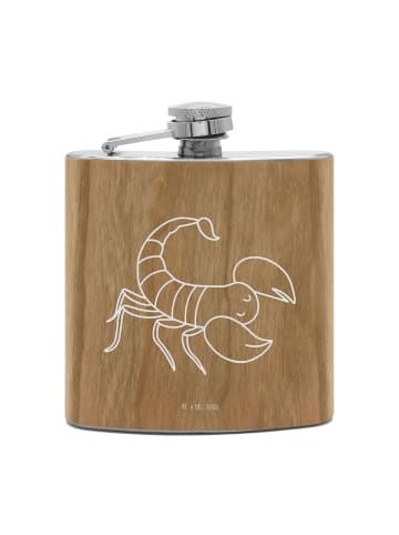 Mr. & Mrs. Panda Flachmann Sternzeichen Skorpion ohne Spruch in Braun