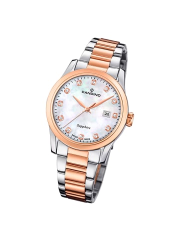 Candino Analog-Armbanduhr Candino Classic silber, kupfer, roségold mittel (ca. 33mm)