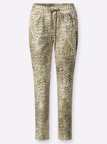 Heine Jerseyhose in khaki-sand-bedruckt