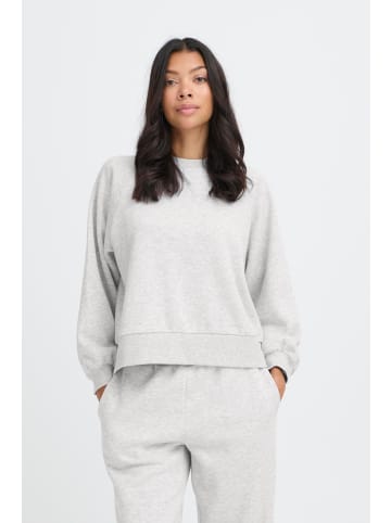b. young BMMMILLE CROPPED SWEAT Oneck Sweat in Light Grey Melange