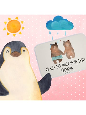 Mr. & Mrs. Panda Badteppich Bär Freundin mit Spruch in Weiß