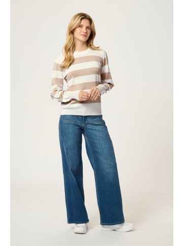 Kaffe Strickpullover KAlizza in Chalk/Feather Grey Bold Stripe