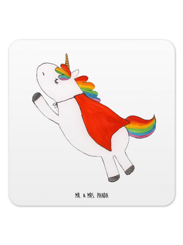 Mr. & Mrs. Panda Untersetzer Einhorn Super ohne Spruch in Weiß