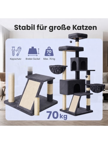Feandrea Katzenbaum Clawfy in Dunkelgrau - (B)55 x (H)174 x (T)55 cm